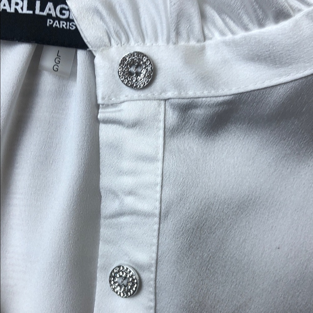 Karl Lagerfeld Ivory Ruffle Detail Blouse 🧡 - Picture 3 of 6